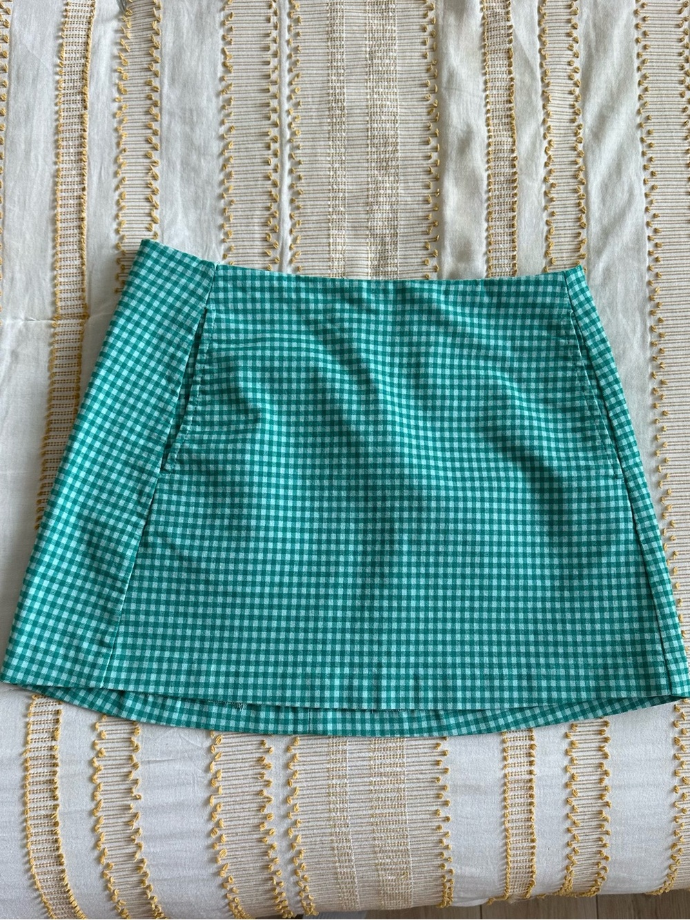 Urban Outfitters Teal Gingham Mini Skirt